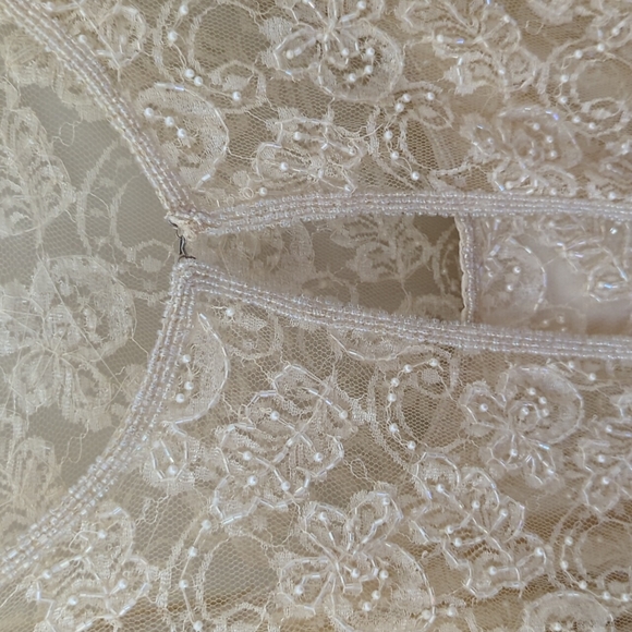 Stenay Cream/Champagne Colored Beaded Long Cocktail Dress - Sz 6 - Picture 5 of 10